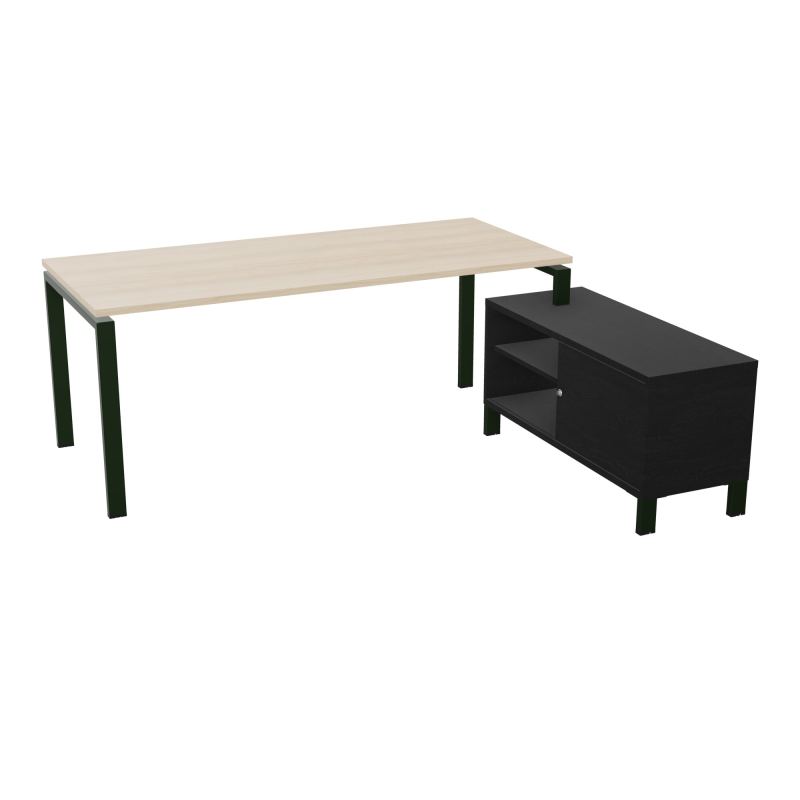 RIO BUREAU RECT. 198X168 PL 180X80 OBT + RET PORT A DROITE SIMPLE ACCES  RZ ST RK