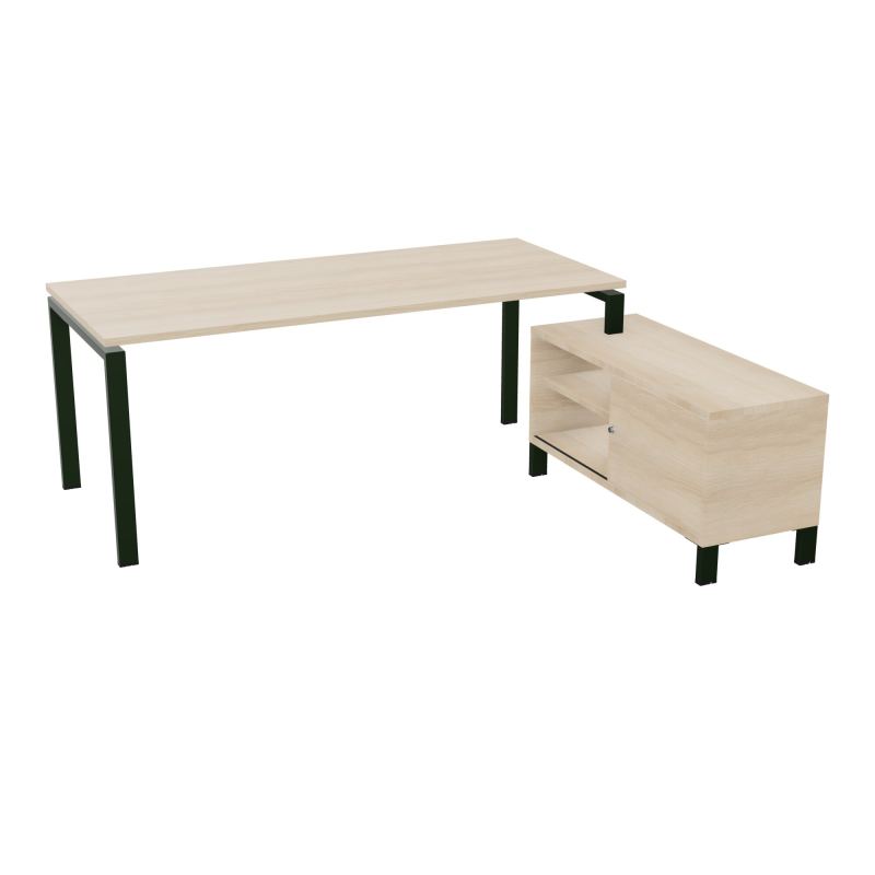 RIO BUREAU RECT. 198X168 PL 180X80 OBT + RET PORT A DROITE SIMPLE ACCES  RZ ST RZ