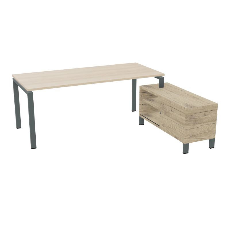 RIO BUREAU RECT. 198X168 PL 180X80 OBT + RET PORT A DROITE SIMPLE ACCES  RZ SU R3