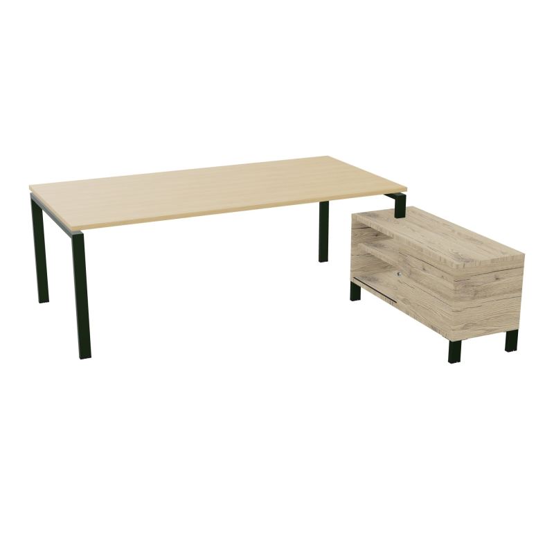 RIO BUREAU RECT. 218X188 PL 200X100 OBT + RET PORT A DROITE SIMPLE ACCES  R1 ST R3