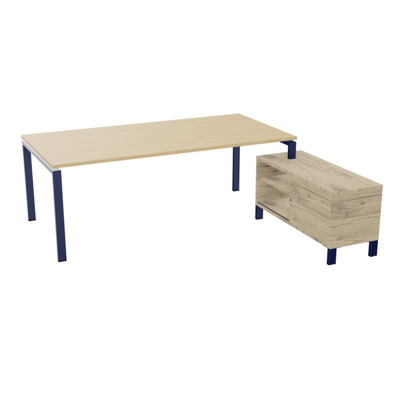RIO BUREAU RECT. 218X188 PL 200X100 OBT + RET PORT A DROITE SIMPLE ACCES  R1 X4 R3