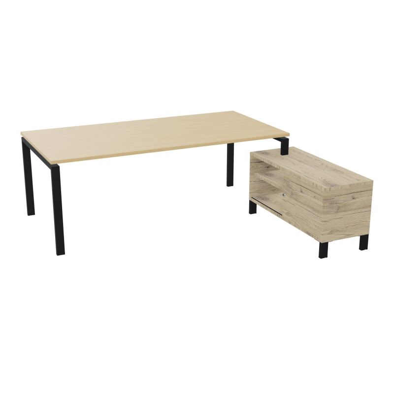 RIO BUREAU RECT. 218X188 PL 200X100 OBT + RET PORT A DROITE SIMPLE ACCES  R1 ZP R3