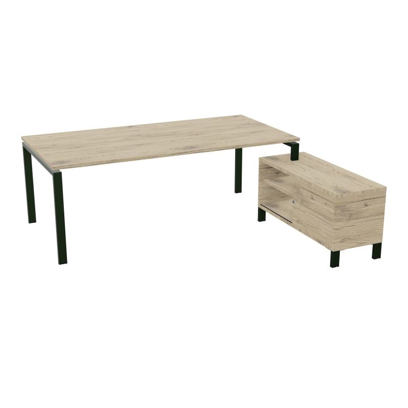 RIO BUREAU RECT. 218X188 PL 200X100 OBT + RET PORT A DROITE SIMPLE ACCES  R3 ST R3