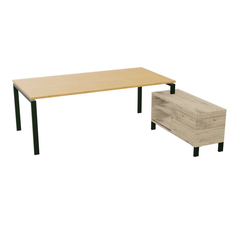 RIO BUREAU RECT. 218X188 PL 200X100 OBT + RET PORT A DROITE SIMPLE ACCES  R5 ST R3