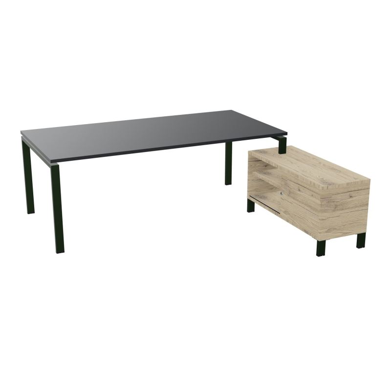 RIO BUREAU RECT. 218X188 PL 200X100 OBT + RET PORT A DROITE SIMPLE ACCES  R9 ST R3