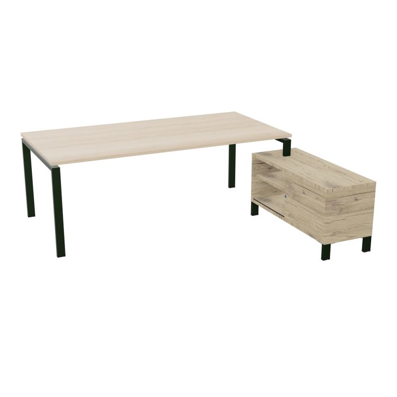RIO BUREAU RECT. 218X188 PL 200X100 OBT + RET PORT A DROITE SIMPLE ACCES  RZ ST R3