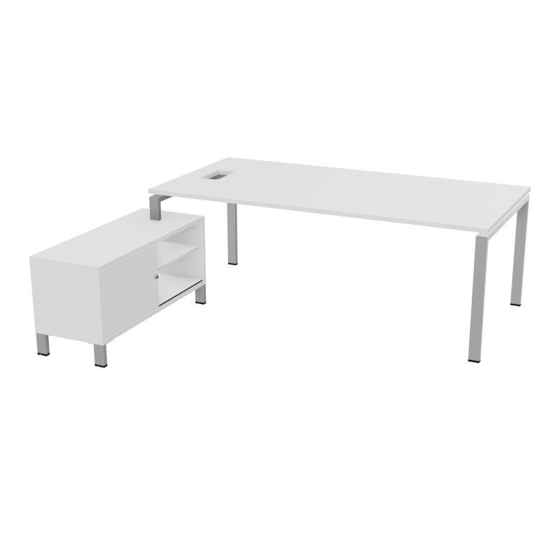 RIO BUREAU RECT. 218X188 PL 200X100 TRAPPE LATERALE+ GOUL + RET PORT A GAUCHE SIMPLE ACCE