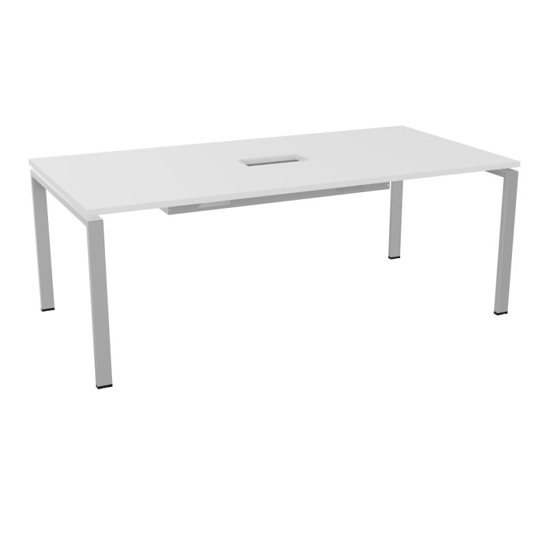 RIO TABLE DE REUNION P100X200 PL PERCE TRAPPE CENTRALE DOUBLE ACCES + GOULOTTE  MG SA
