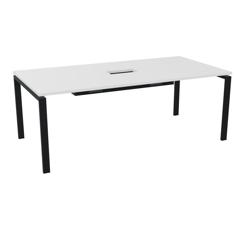RIO TABLE DE REUNION P100X200 PL PERCE TRAPPE CENTRALE DOUBLE ACCES + GOULOTTE  MG ZP