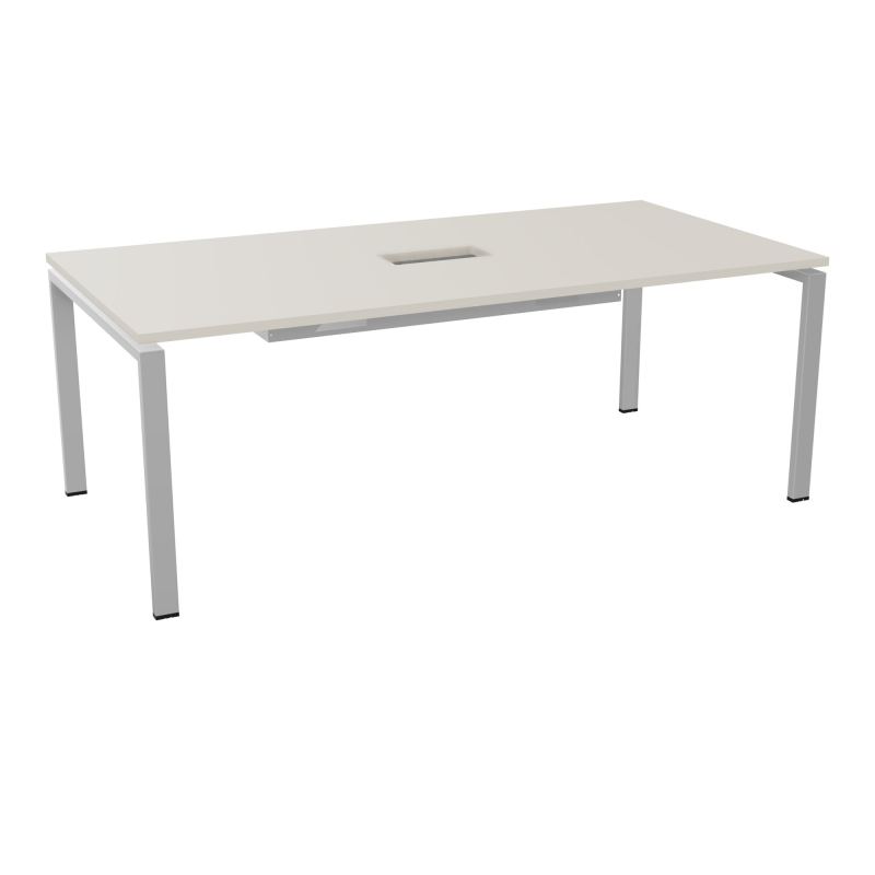 RIO TABLE DE REUNION P100X200 PL PERCE TRAPPE CENTRALE DOUBLE ACCES + GOULOTTE  N5 SA