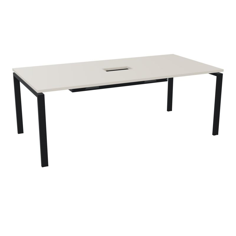 RIO TABLE DE REUNION P100X200 PL PERCE TRAPPE CENTRALE DOUBLE ACCES + GOULOTTE  N5 ZP