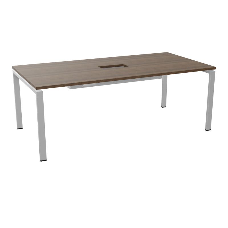 RIO TABLE DE REUNION P100X200 PL PERCE TRAPPE CENTRALE DOUBLE ACCES + GOULOTTE  N6 SA
