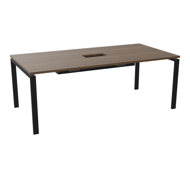RIO TABLE DE REUNION P100X200 PL PERCE TRAPPE CENTRALE DOUBLE ACCES + GOULOTTE  N6 ZP