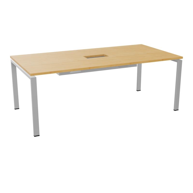 RIO TABLE DE REUNION P100X200 PL PERCE TRAPPE CENTRALE DOUBLE ACCES + GOULOTTE  R5 SA