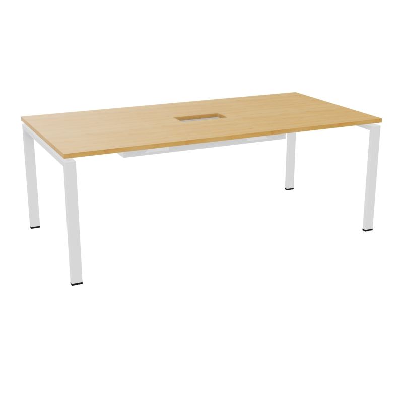 RIO TABLE DE REUNION P100X200 PL PERCE TRAPPE CENTRALE DOUBLE ACCES + GOULOTTE  R5 SO