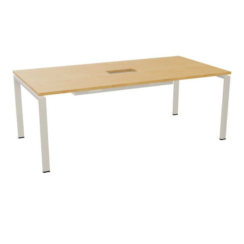 RIO TABLE DE REUNION P100X200 PL PERCE TRAPPE CENTRALE DOUBLE ACCES + GOULOTTE  R5 ZC