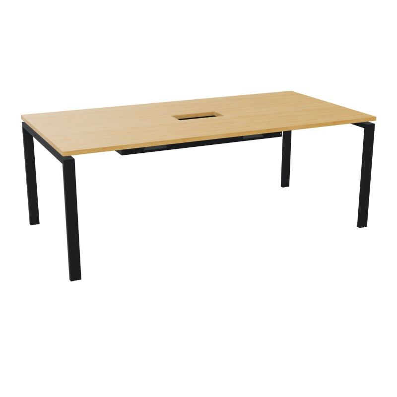 RIO TABLE DE REUNION P100X200 PL PERCE TRAPPE CENTRALE DOUBLE ACCES + GOULOTTE  R5 ZP