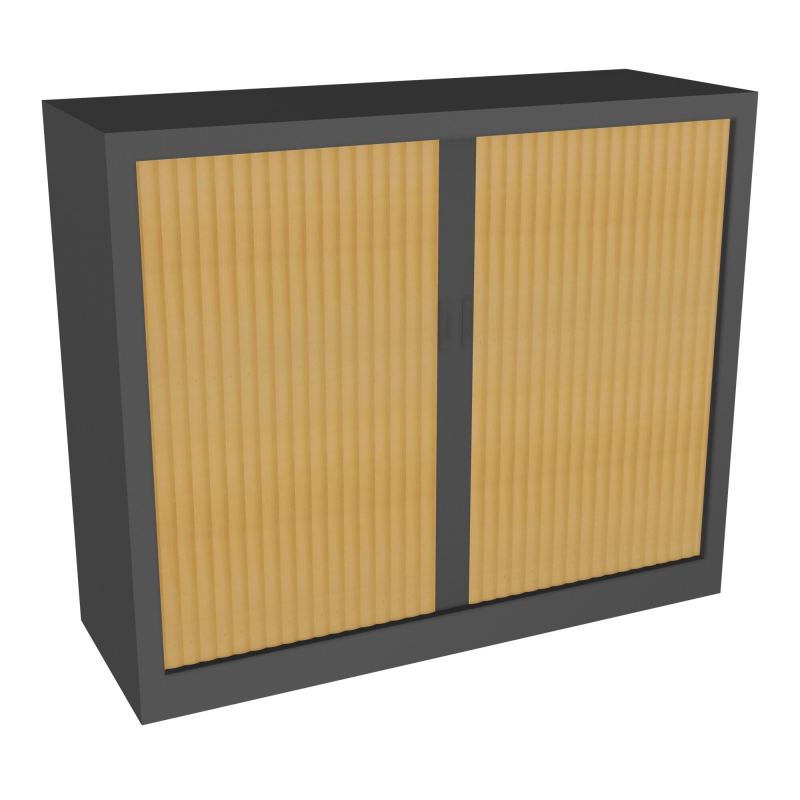 ARMOIRE À RIDEAUX H. 100 X L.120 X P. 43 CM - EQUIPEE DE 2 TABLETTES + 1