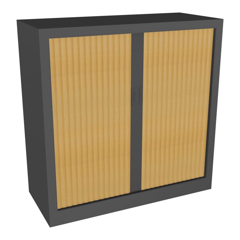 ARMOIRE À RIDEAUX H. 100 X L.100 X P. 43 CM - EQUIPEE DE 2 TABLETTES + 1