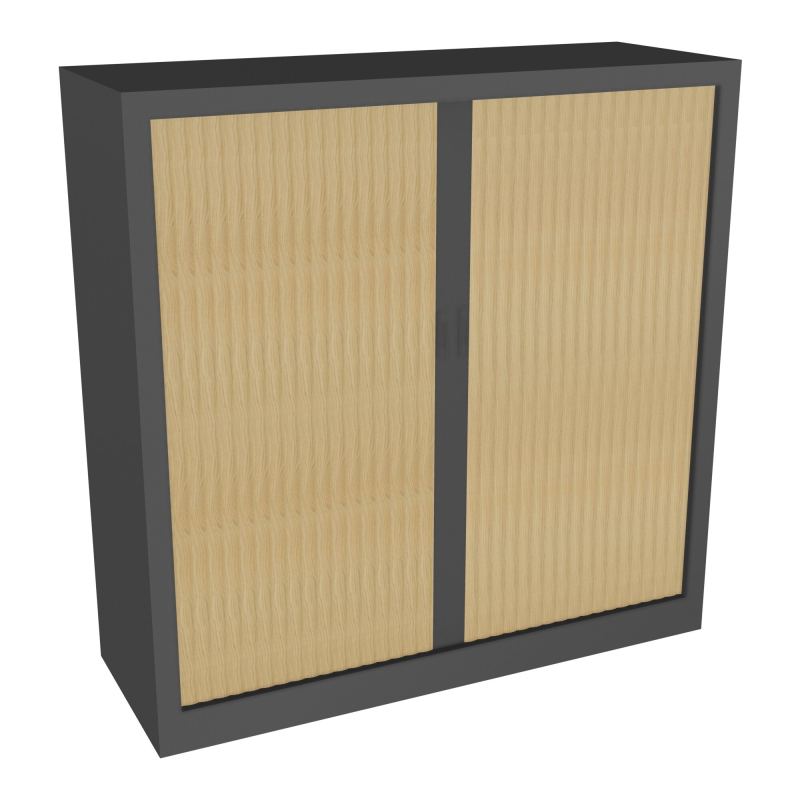 ARMOIRE À RIDEAUX H. 120 X L. 120 X P. 43 CM  - EQUIPEE DE 2 TABLETTES