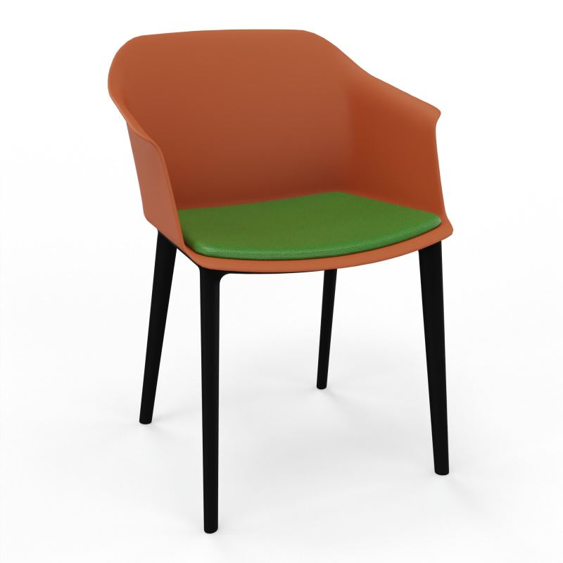 SCOTT FAUTEUIL+PLACET TISSU 4 PIEDS PP COQUE POLYPRO O9 SV A1