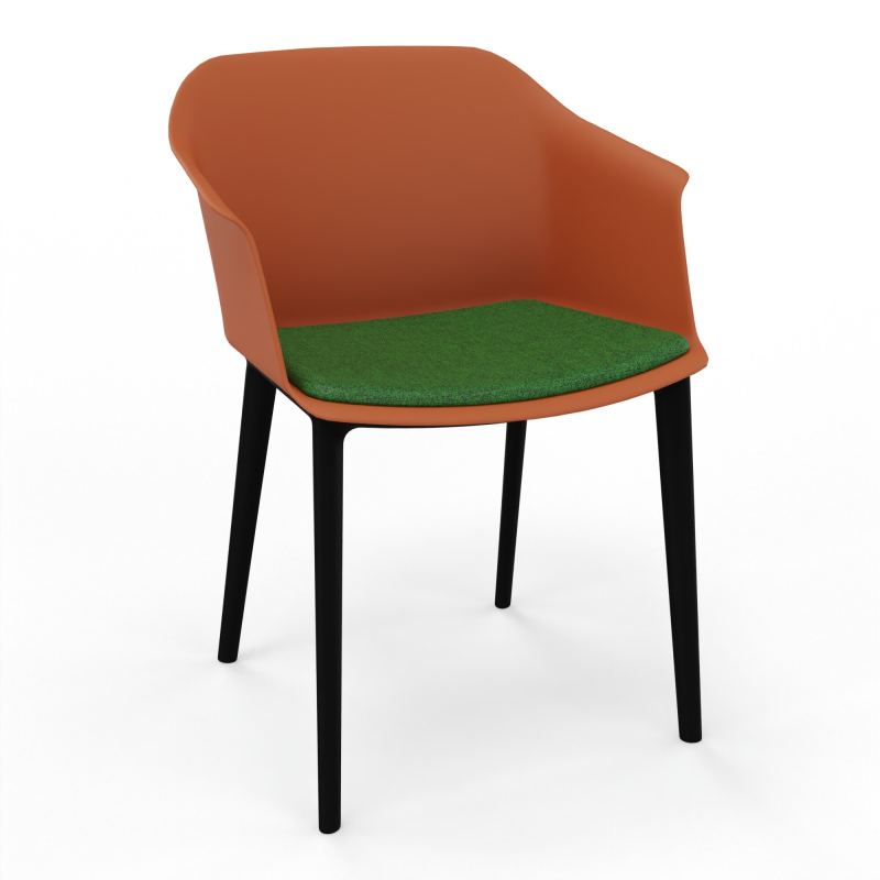 SCOTT FAUTEUIL+PLACET TISSU 4 PIEDS PP COQUE POLYPRO O9 SV B2