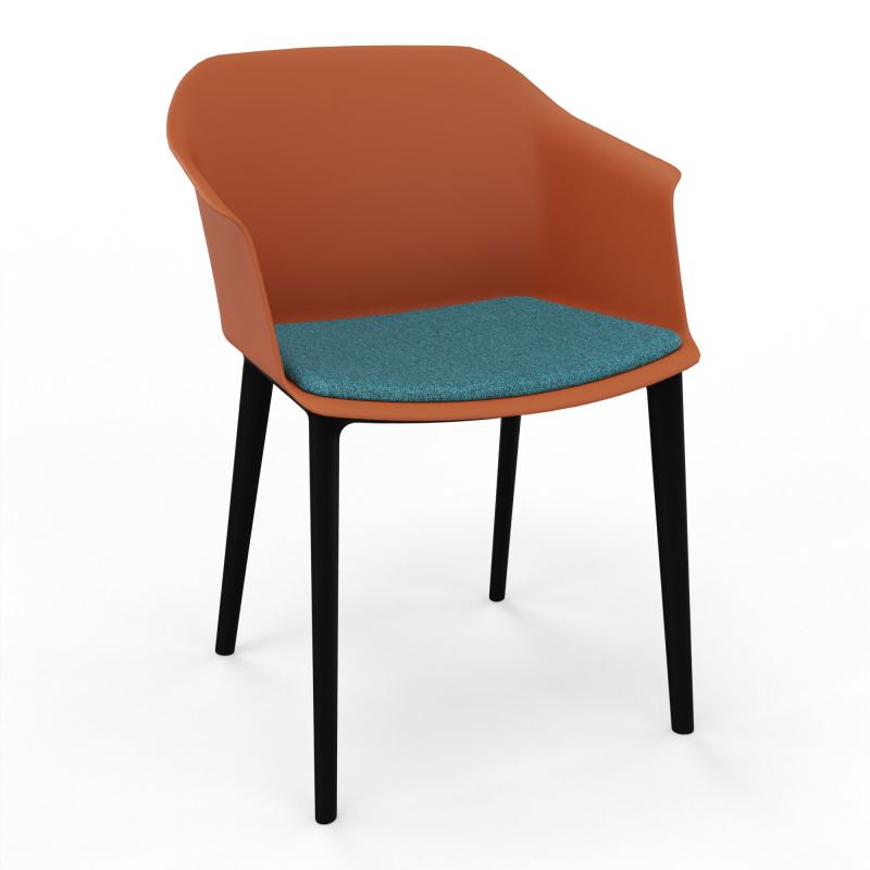 SCOTT FAUTEUIL+PLACET TISSU 4 PIEDS PP COQUE POLYPRO O9 SV B4