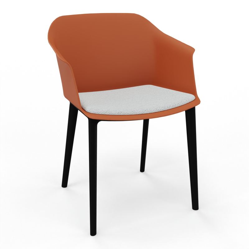 SCOTT FAUTEUIL+PLACET TISSU 4 PIEDS PP COQUE POLYPRO O9 SV BC