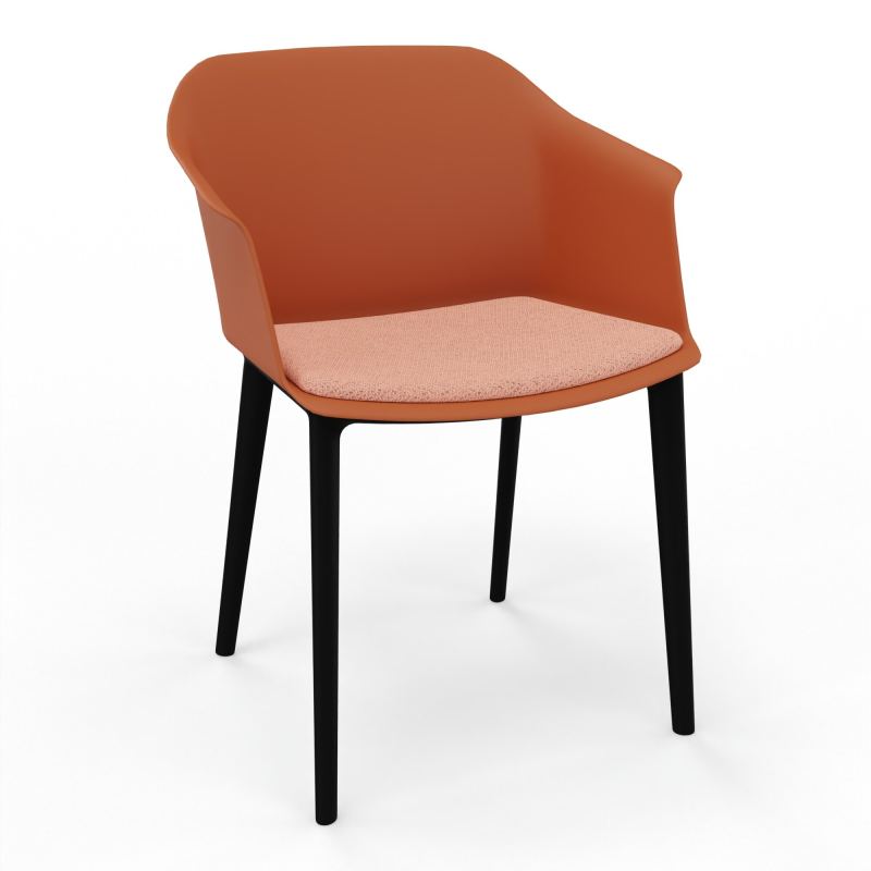SCOTT FAUTEUIL+PLACET TISSU 4 PIEDS PP COQUE POLYPRO O9 SV BL