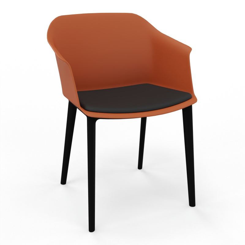 SCOTT FAUTEUIL+PLACET TISSU 4 PIEDS PP COQUE POLYPRO O9 SV CB
