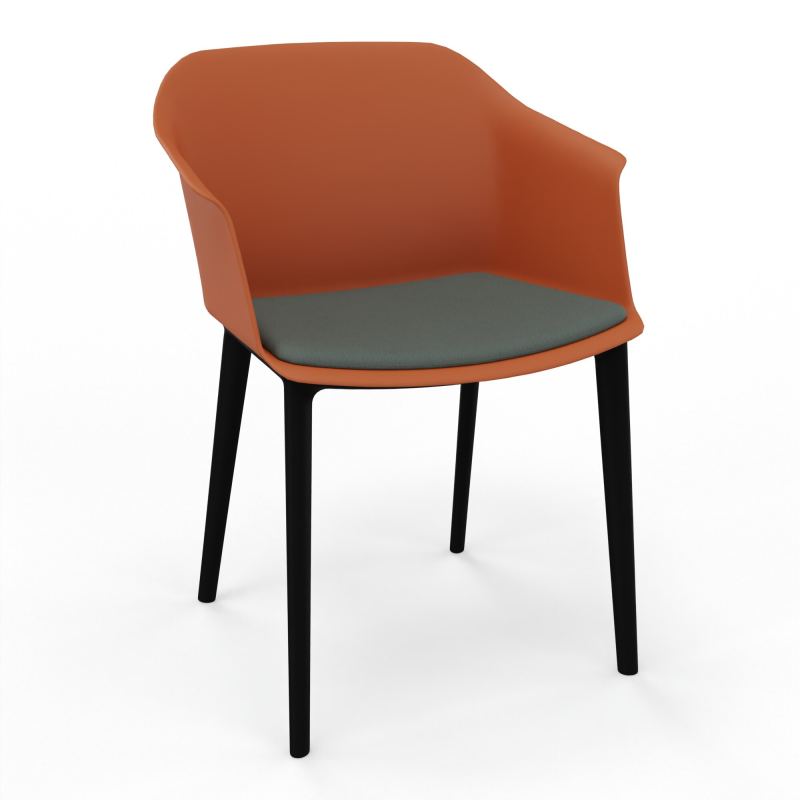SCOTT FAUTEUIL+PLACET TISSU 4 PIEDS PP COQUE POLYPRO O9 SV CF