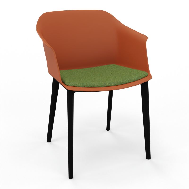 SCOTT FAUTEUIL+PLACET TISSU 4 PIEDS PP COQUE POLYPRO O9 SV DE