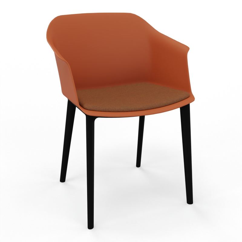 SCOTT FAUTEUIL+PLACET TISSU 4 PIEDS PP COQUE POLYPRO O9 SV DZ