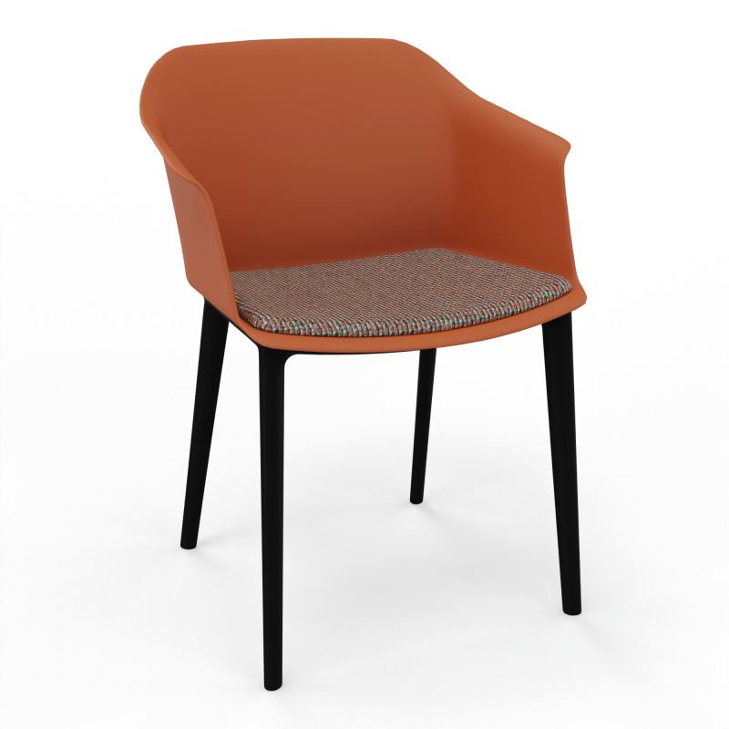 SCOTT FAUTEUIL+PLACET TISSU 4 PIEDS PP COQUE POLYPRO    O9 SV T6
