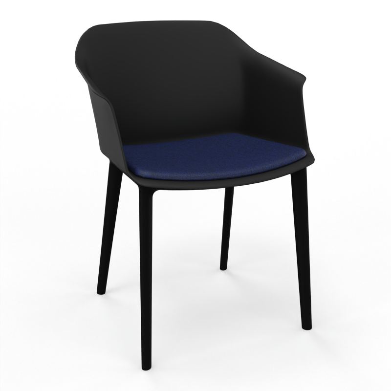 SCOTT FAUTEUIL+PLACET TISSU 4 PIEDS PP COQUE POLYPRO OQ SV B6