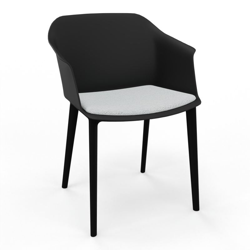 SCOTT FAUTEUIL+PLACET TISSU 4 PIEDS PP COQUE POLYPRO OQ SV BC