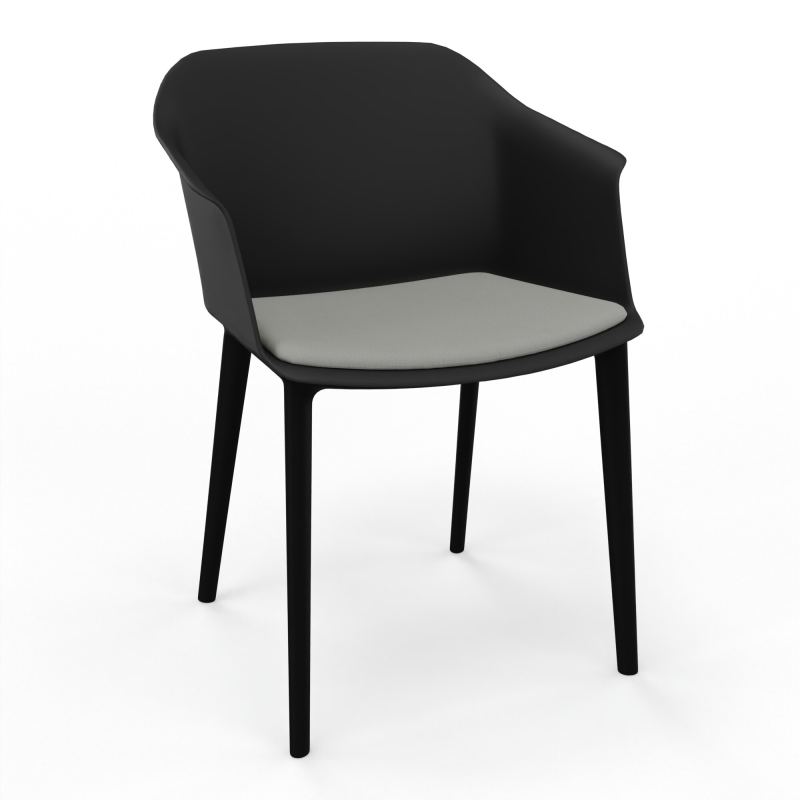 SCOTT FAUTEUIL+PLACET TISSU 4 PIEDS PP COQUE POLYPRO OQ SV CA