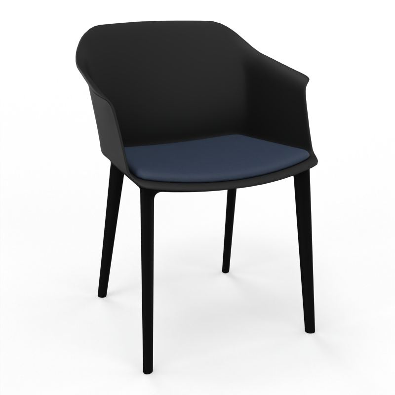 SCOTT FAUTEUIL+PLACET TISSU 4 PIEDS PP COQUE POLYPRO OQ SV CC