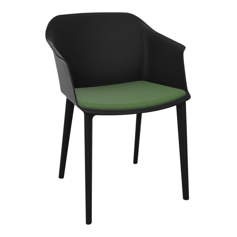 SCOTT FAUTEUIL+PLACET TISSU 4 PIEDS PP COQUE POLYPRO OQ SV CE
