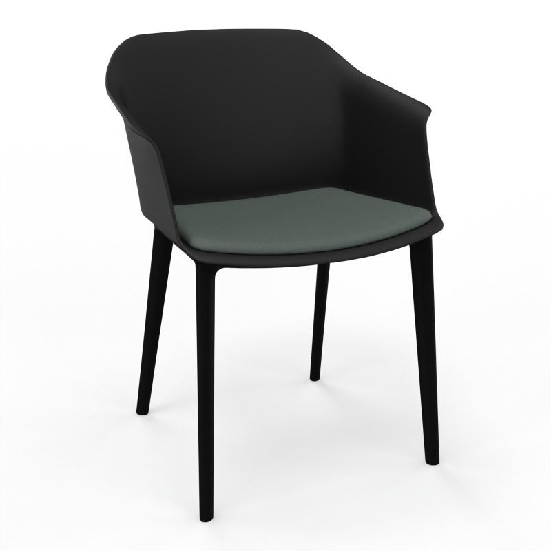 SCOTT FAUTEUIL+PLACET TISSU 4 PIEDS PP COQUE POLYPRO OQ SV CF