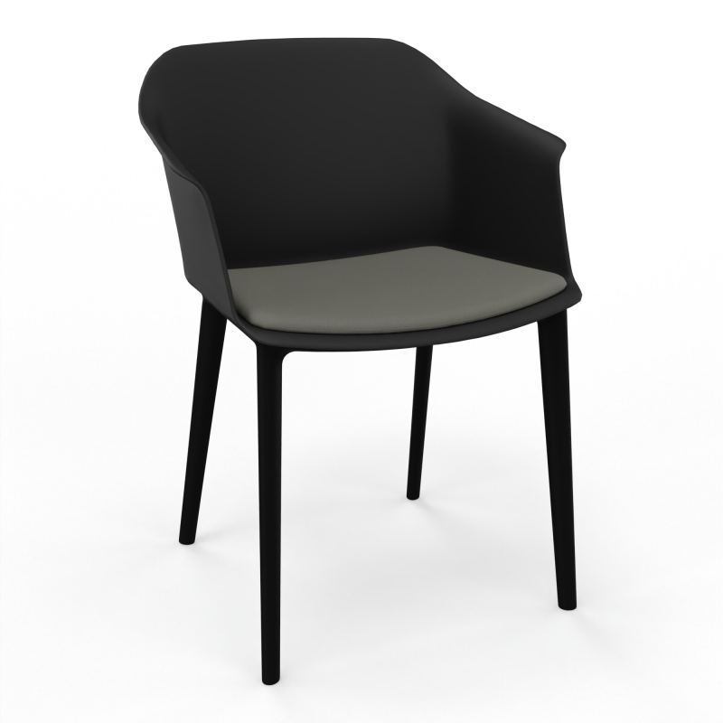 SCOTT FAUTEUIL+PLACET TISSU 4 PIEDS PP COQUE POLYPRO OQ SV CH