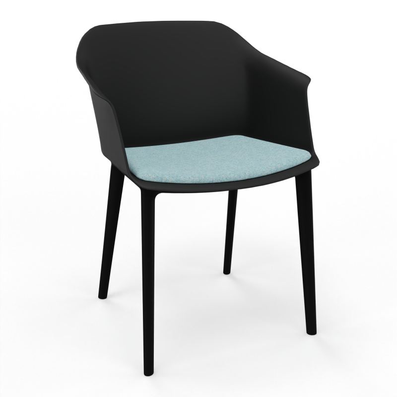 SCOTT FAUTEUIL+PLACET TISSU 4 PIEDS PP COQUE POLYPRO OQ SV CJ