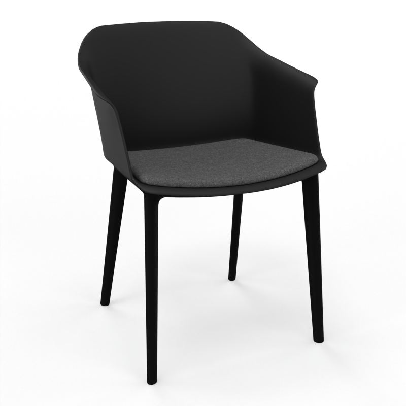 SCOTT FAUTEUIL+PLACET TISSU 4 PIEDS PP COQUE POLYPRO OQ SV DB