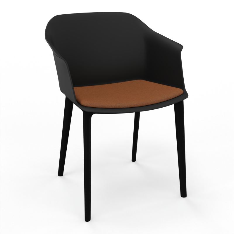 SCOTT FAUTEUIL+PLACET TISSU 4 PIEDS PP COQUE POLYPRO OQ SV DZ