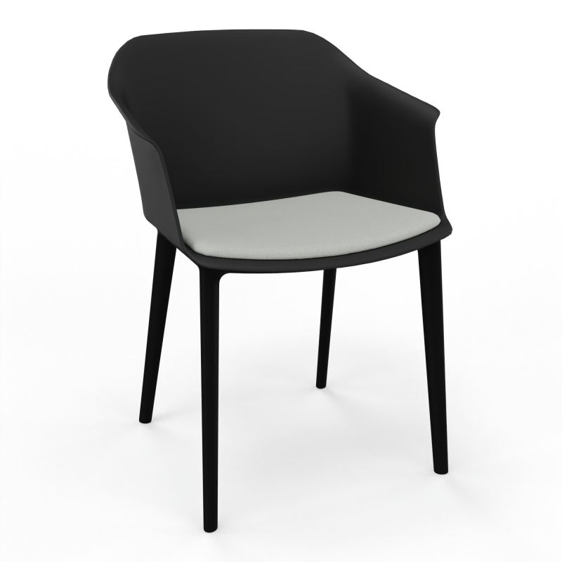 SCOTT FAUTEUIL+PLACET TISSU 4 PIEDS PP COQUE POLYPRO OQ SV E5