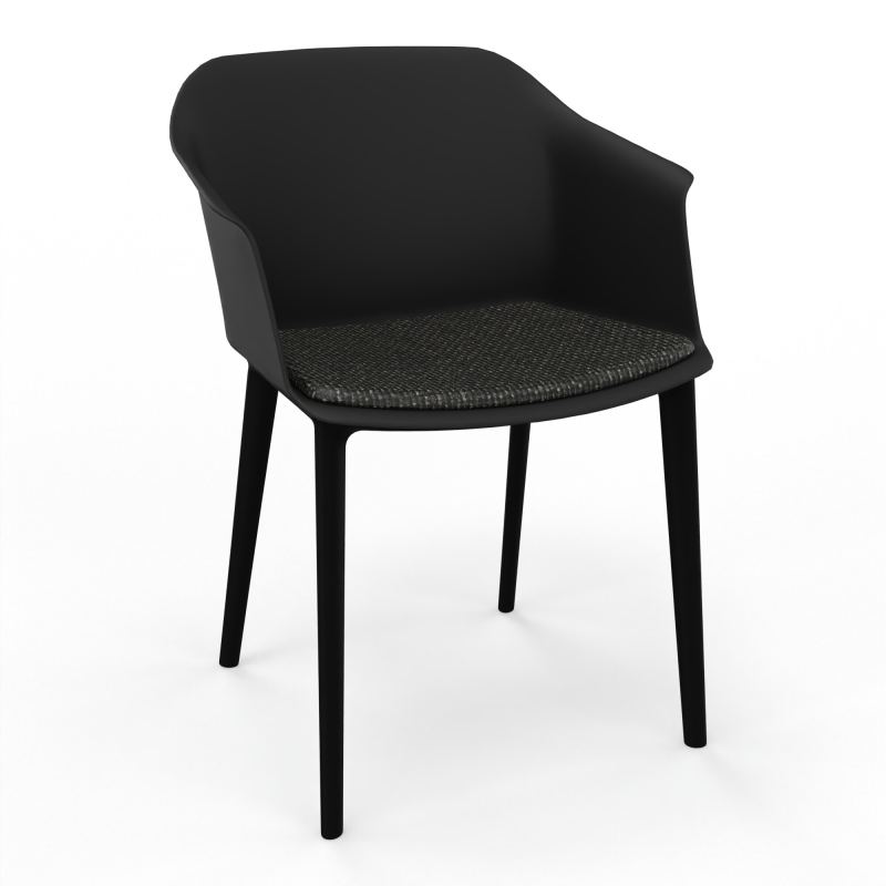 SCOTT FAUTEUIL+PLACET TISSU 4 PIEDS PP COQUE POLYPRO    OQ SV T9