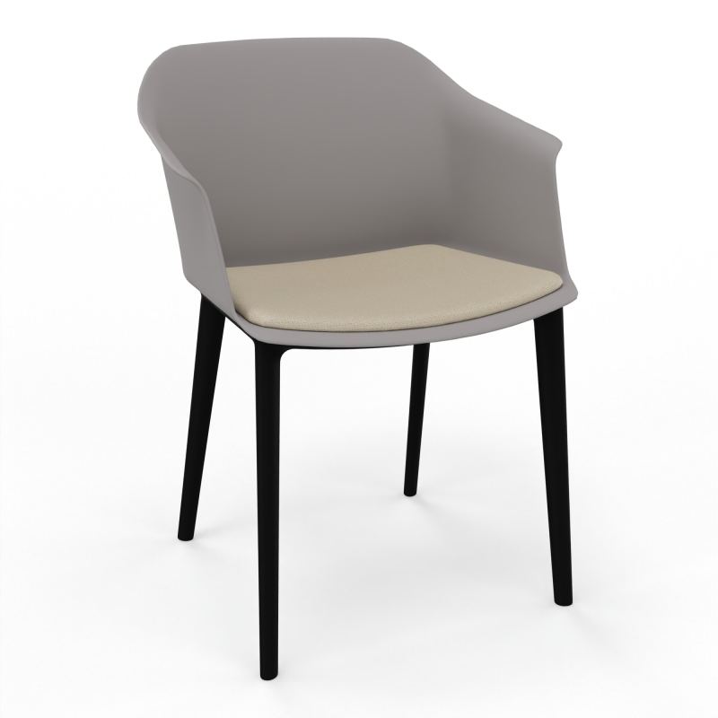 SCOTT FAUTEUIL+PLACET TISSU 4 PIEDS PP COQUE POLYPRO OZ SV A2