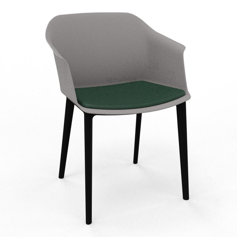 SCOTT FAUTEUIL+PLACET TISSU 4 PIEDS PP COQUE POLYPRO OZ SV A9