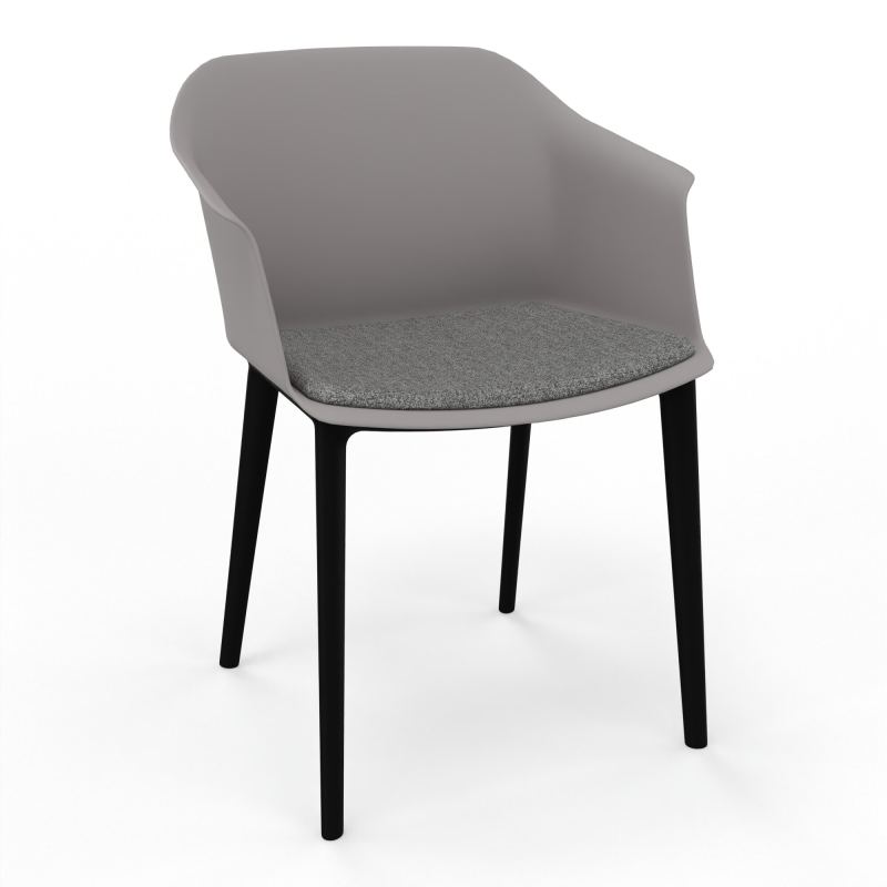 SCOTT FAUTEUIL+PLACET TISSU 4 PIEDS PP COQUE POLYPRO OZ SV B1