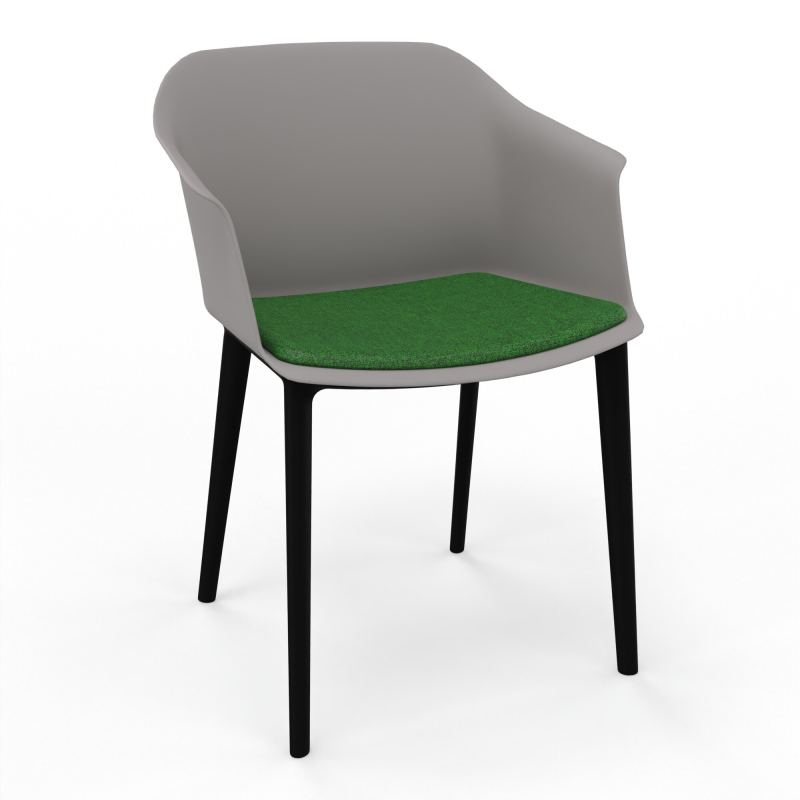SCOTT FAUTEUIL+PLACET TISSU 4 PIEDS PP COQUE POLYPRO OZ SV B2